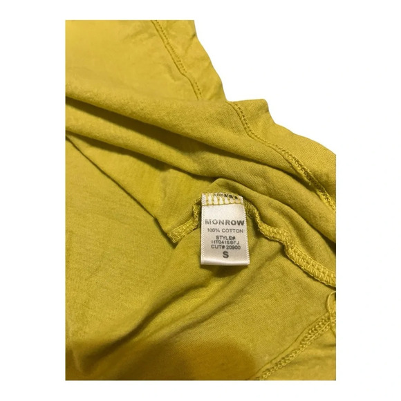 Monrow 100% Cotton T Size S in Mustard - Picture 3 of 5